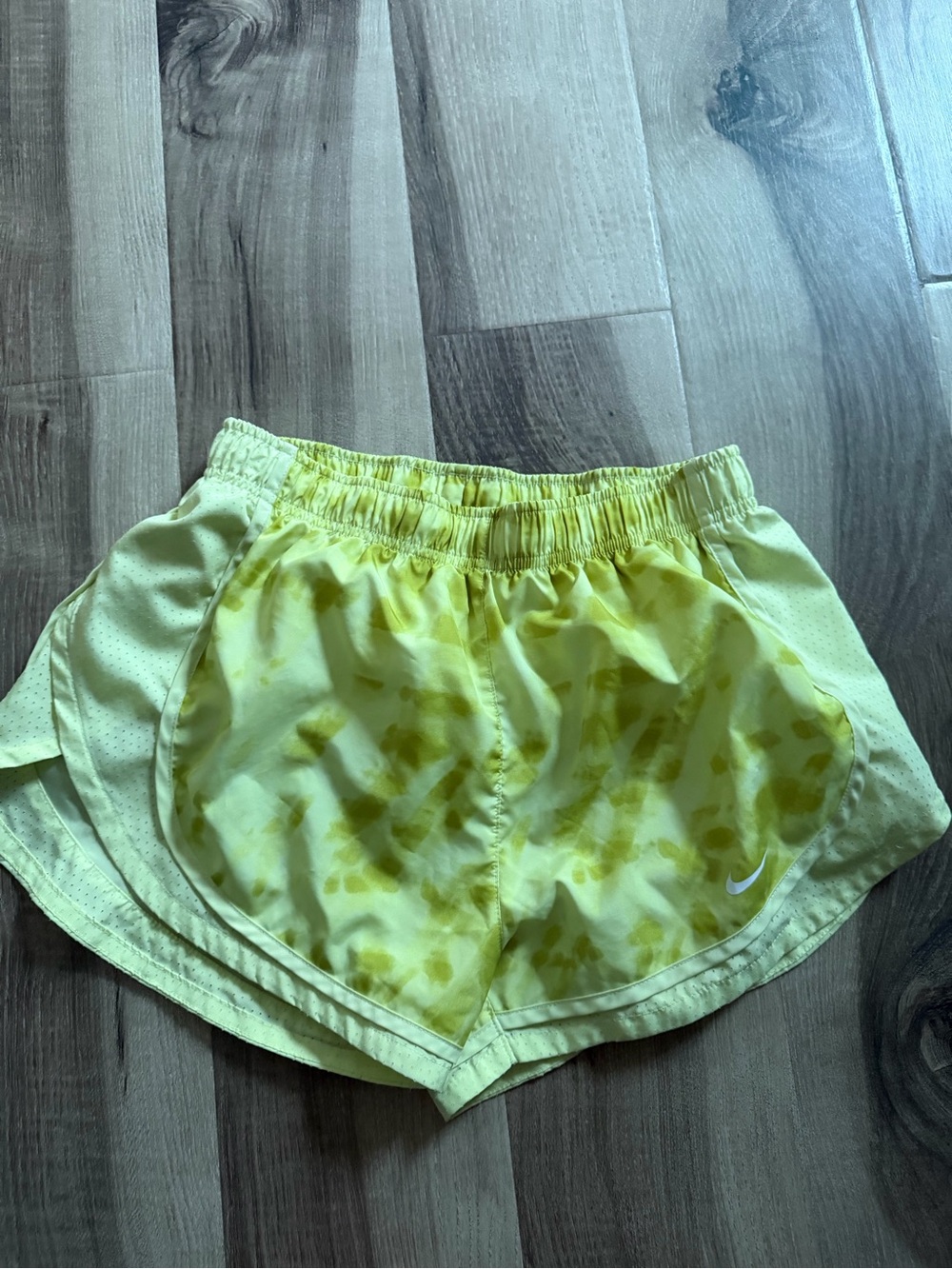Nike Women’s Yellow Tie-Dye Athletic Running Shorts